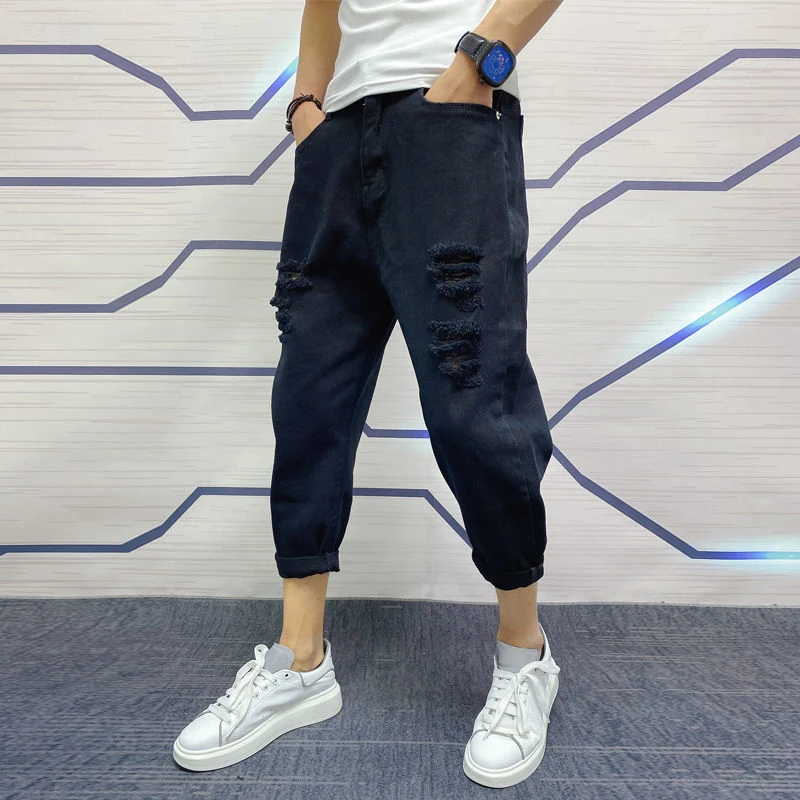 New Men's Big Ripped Jeans with Small Feet — photo 6