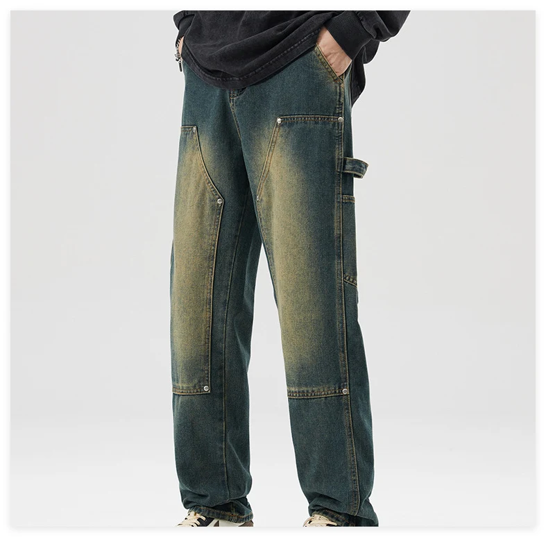 Vintage Logging Cargo Jeans Men Durable and comfortable work pants, perfect for outdoor activities and tough jobs. Class — photo 3