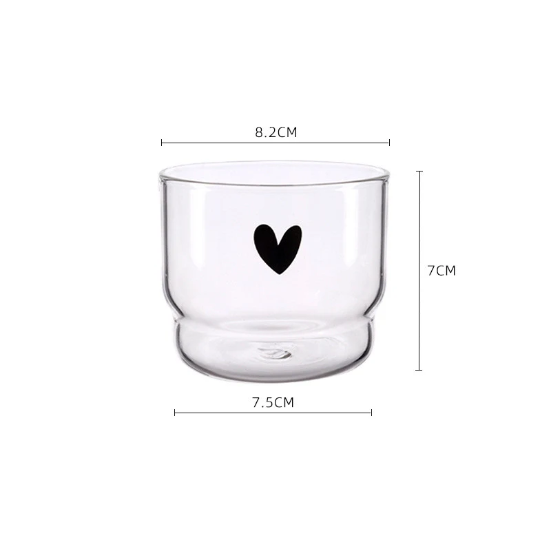 Title 2, Stackable Transparent Glass Milk Cups for Break...