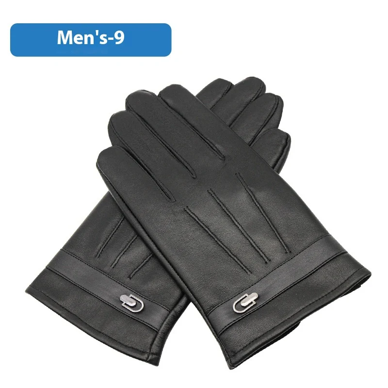 Title 23, Genuine Leather Gloves Mens Winter Velvet Cold...