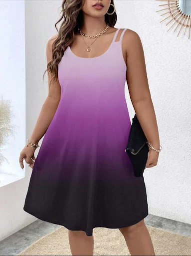 Title 6, Womens Round Neck Gradient Printing Casual Cam...