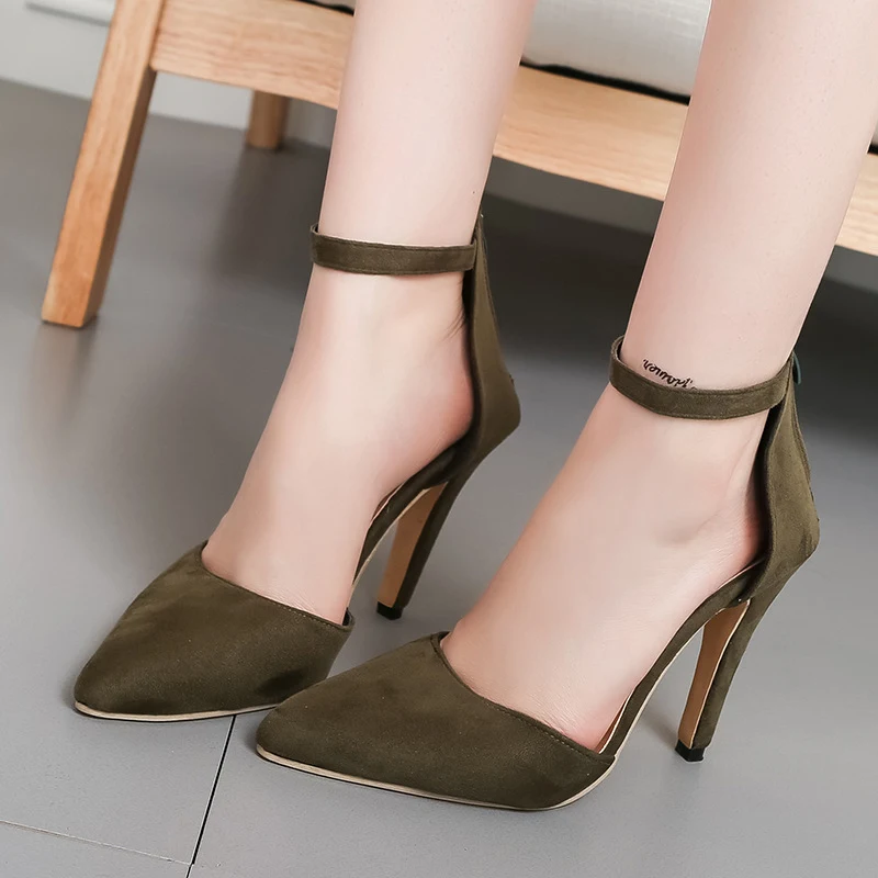 Stiletto High Heels Pointed Toe Women's Shoes with Side Hollow Design, Single Word Buckle for Elegant & Comfortable Wear — photo 4