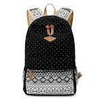 Mochila feminina de lona casual para viagem, com compartimento para laptop. Ideal para estudantes e uso diário. — foto 7