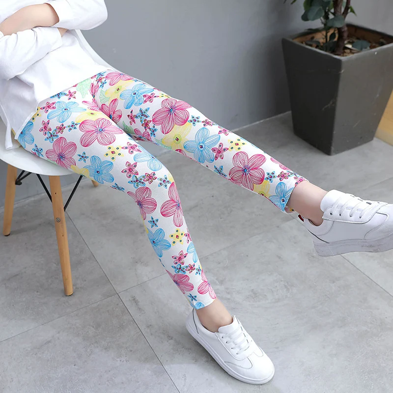 Calças leggings cropped de modal para meninas, tights de stretch clássicas, roupa de exterior, ideais para conforto e liberdade de movimento. — foto 24