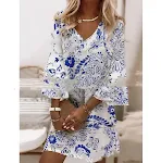 Classic Digital Printed Dress with Three Layers, Sleeve Positioning for a Flattering Fit, Comfortable and Stylish, Perfe — photo 22