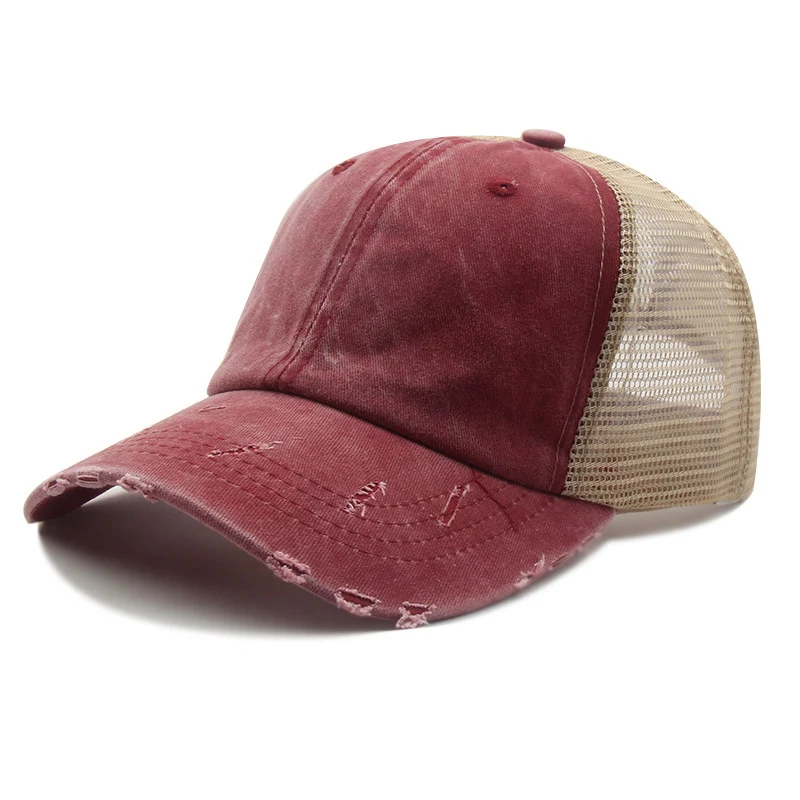 Title 6, Distressed Peaked Net Cap