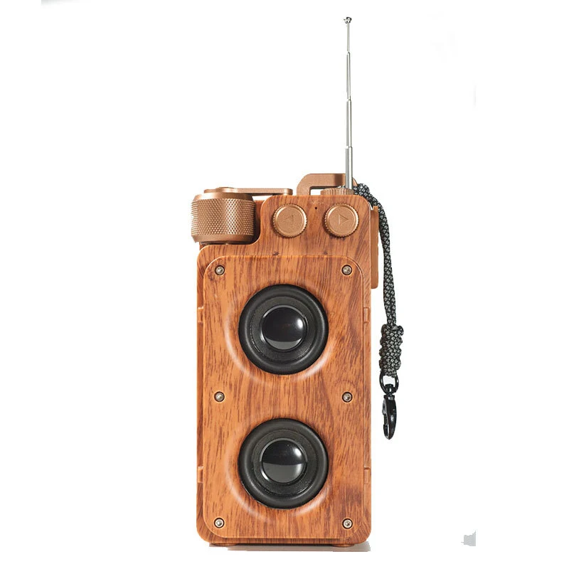Enceinte Bluetooth sans fil créative A8 aspect bois, double haut-parleur, lecteur de carte et plug-in. Profitez d'un son de qualité partout. — photo 7