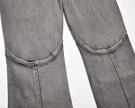 Avrupa ve Amerikan tarzı yüksek bel, bol paça, yıkamalı, yırtık detaylı, ispanyol paça retro kot pantolon, rahat ve şık bir görünüm sunar. — Fotoğraf 15