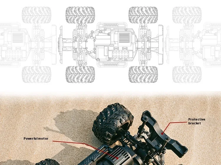 Carrinho de Controle Remoto Off-Road de Alta Velocidade 4x4 Derrapagem Brinquedo para Meninos Corrida Divertida — foto 2