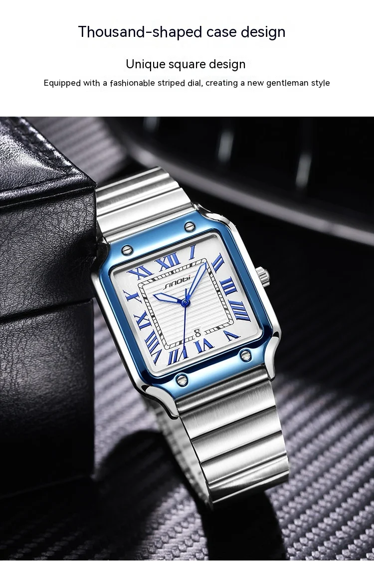 Relógio masculino clássico romano luminoso à prova d'água em aço, ideal para homens que buscam elegância e durabilidade. — foto 6