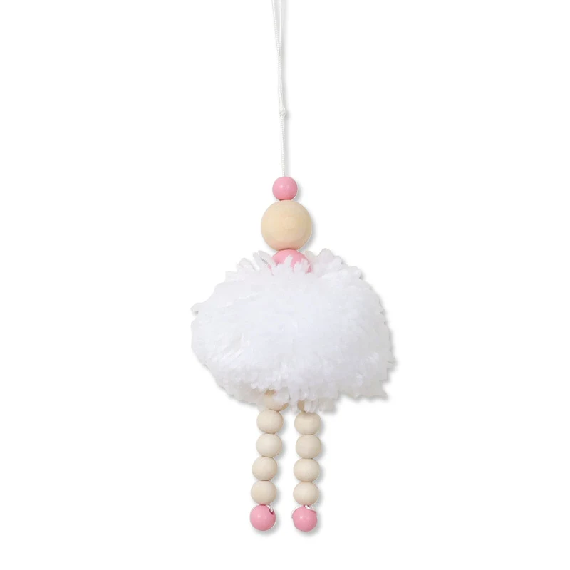 Pingente decorativo de bolas de cabelo multicoloridas e contas de madeira para fotos, adicione um toque divertido e criativo. — foto 4