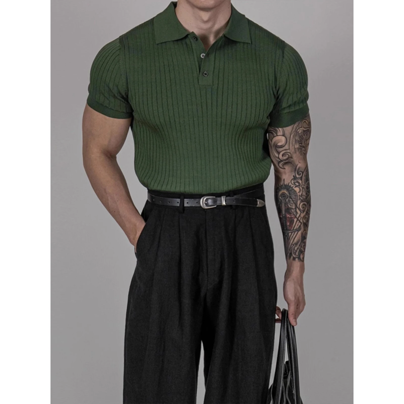 Suéter Slim Fit de Verão para Jovens Executivos, com Lapelas Elegantes, Caimento Slim e Design Ideal para um Visual Moderno — foto 8