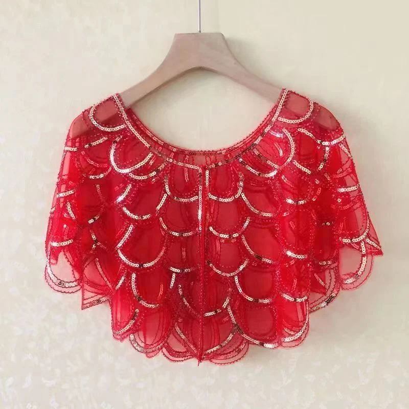 Abbigliamento protettivo solare con paillettes, soprabito piccolo, scialle, top vestito, gilet in rete, completo e alla moda. — foto 15