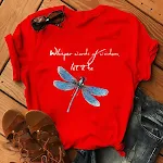 "Let It Be Cute Bee Letter Alpaca" Casual Women's T-shirt – adorable, comfortable and perfect for everyday wear, a must- — photo 1