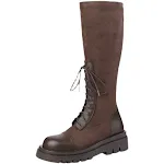 Women's Thick-soled Thinner Lace-up Knight Boots, Knee-length for Autumn and Winter. Designed for Smaller Feet. — photo 1