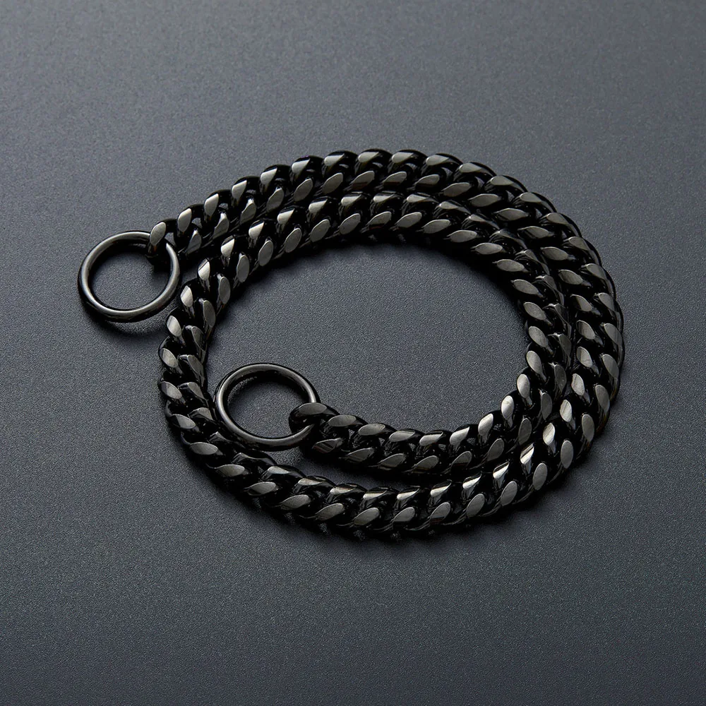 Title 11, Dog Chain Collar Black Gold 10MM Cuban Link Dog...