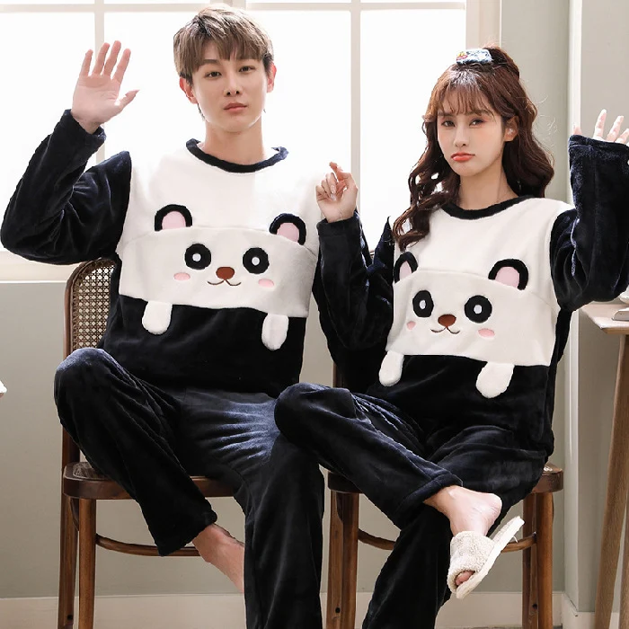 Title 7, Womens Coral Fleece Couple Nightwear for Sprin...