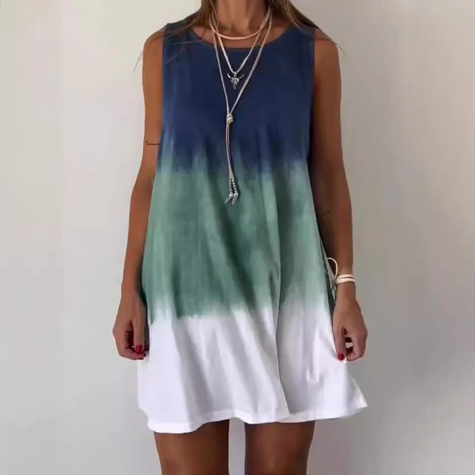 Title 4, Womens Round Neck Gradient Printed Casual Vest...