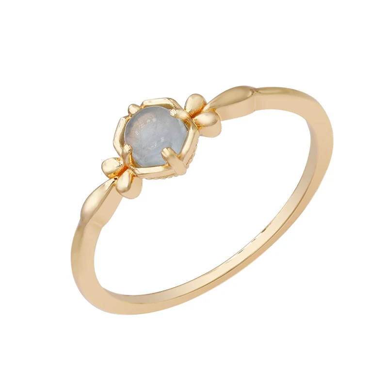 Anel fino de prata esterlina 925 banhado a ouro com aguamarina natural, ideal para adicionar um toque de elegância sutil ao seu dia a dia — foto 3