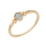 Anel fino de prata esterlina 925 banhado a ouro com aguamarina natural, ideal para adicionar um toque de elegância sutil ao seu dia a dia — foto 3