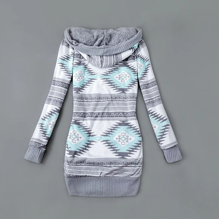 Casaco Cardigan de malha com capuz estampado grosso — foto 13