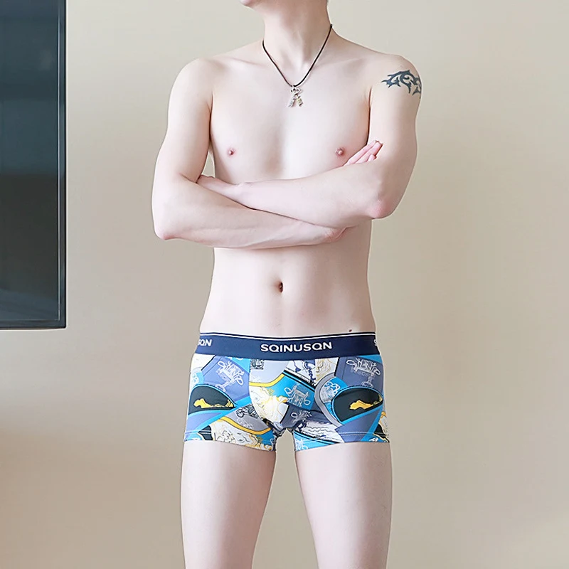 Title 7, Mens Breathable Thin Printed Boxer Briefs