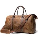 Vintage geruite heren duffel bag, ideaal voor weekendtrips. Stevige en ruime reistas in retro stijl, perfect voor reizen en uitjes. — foto 9