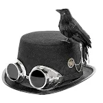 Steampunk crow hat, a unique accessory for costumes and cosplay. Features gears and a vintage gothic design, ideal for t — photo 5