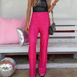 Pure Color Sequins Fashion Casual Straight Pants — Elevate Your Style with These Comfortable, Chic Pants Perfect for Any — photo 12