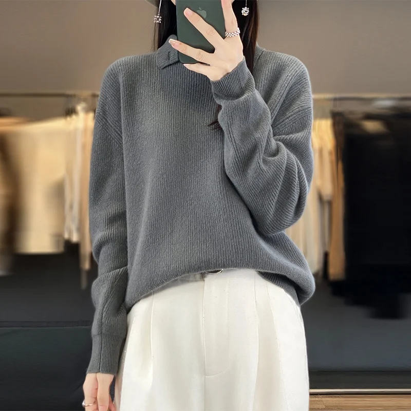 Title 19, Damen Wollpullover mit Halbhohem Kragen für Her...