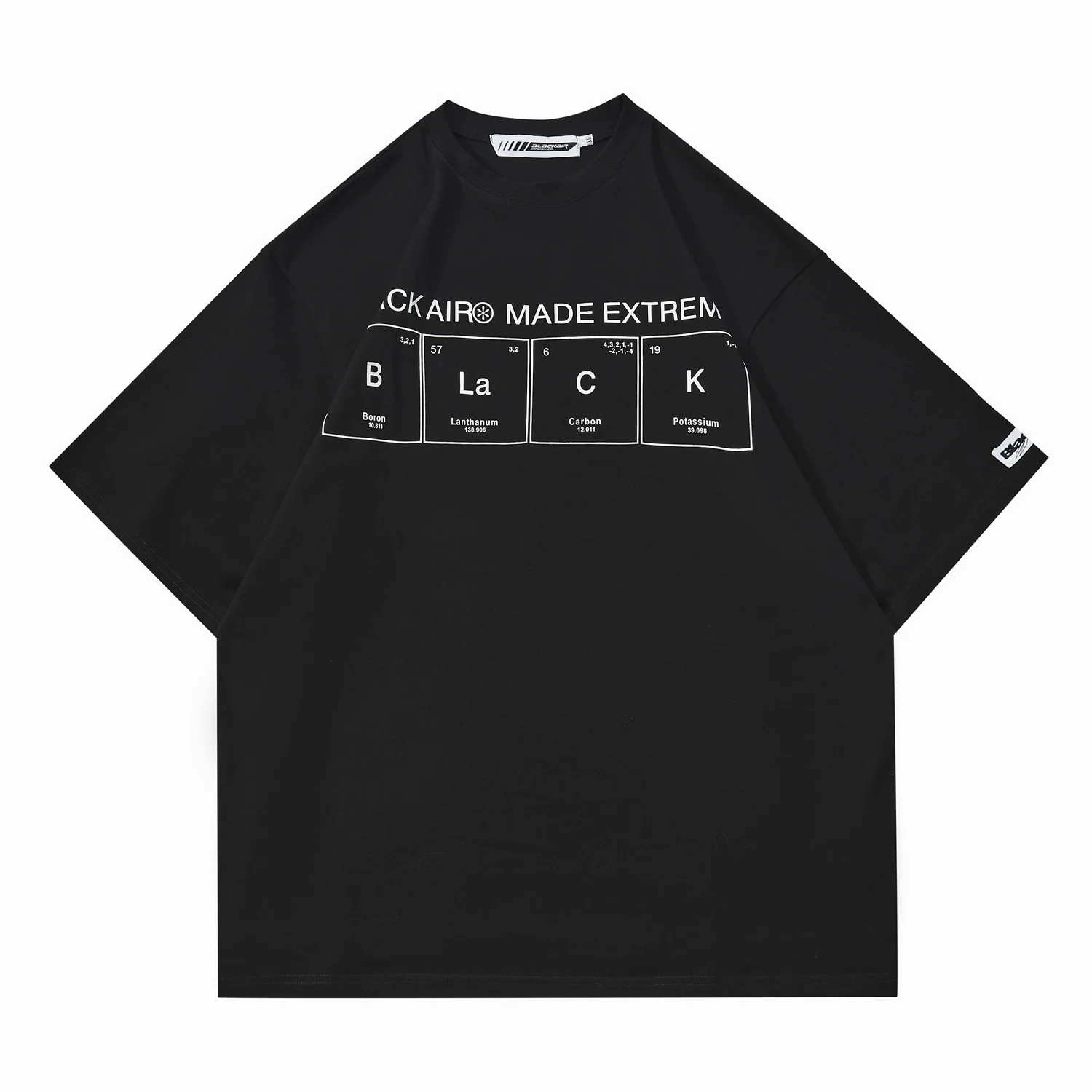Men's Streetwear Element Table Letter Print Loose Short Sleeve T-shirt, offering comfort and a stylish, casual look for — photo 4