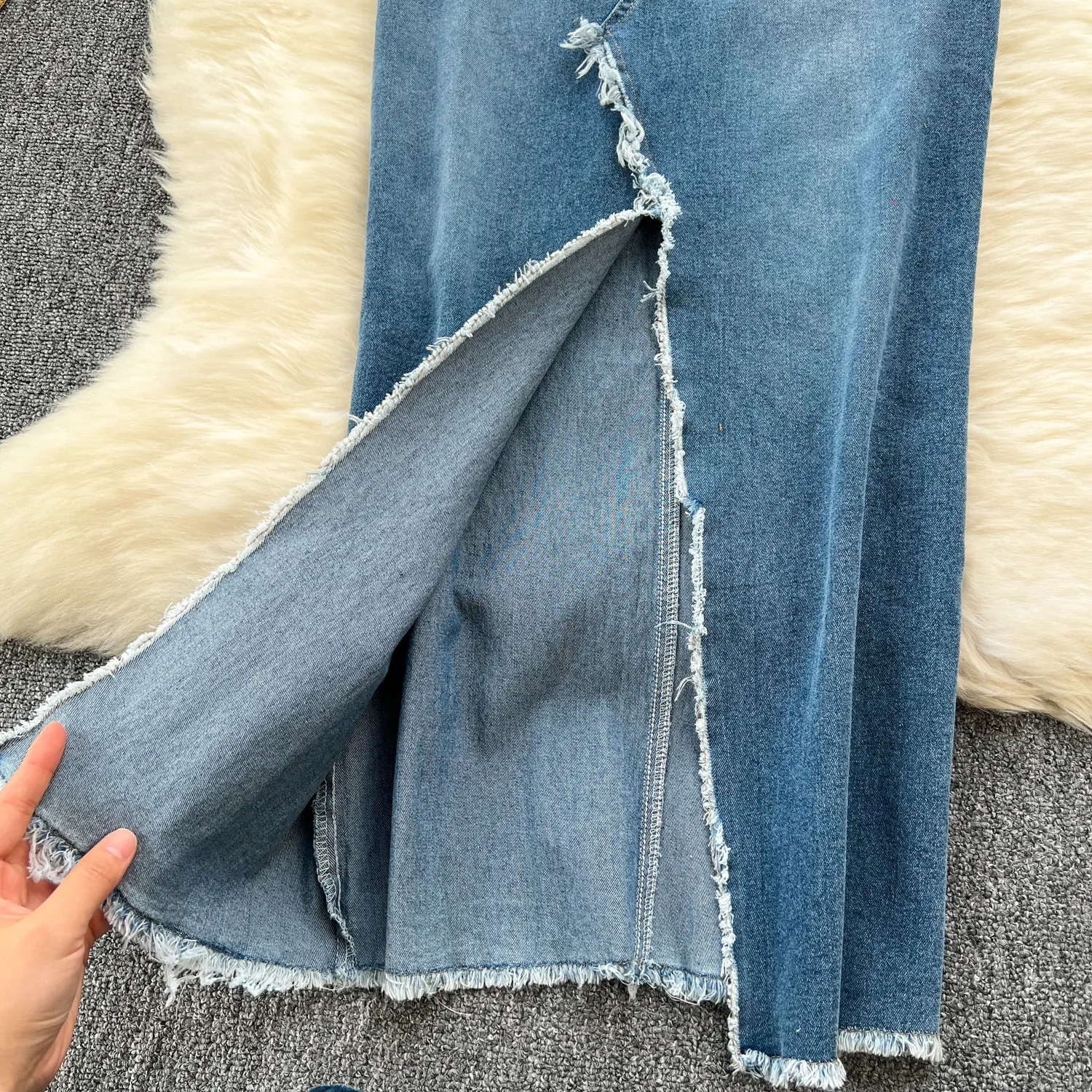 Title 7, Hong Kong Style Retro Denim Skirt Design Sense ...