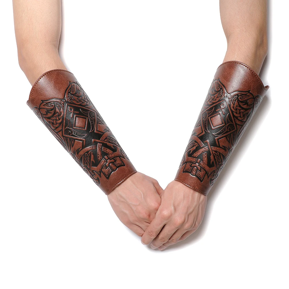 Title 16, Nordic Viking Embossed Wristband COSPLAY Prop A...