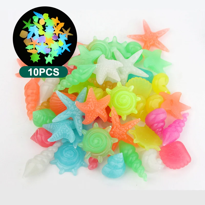 Title 1, 10Pcs Luminous Glowing Stones Starfish Conch Sh...