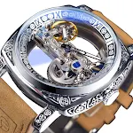 Reloj mecánico hueco de alta gama Experimenta la precisión y el lujo con este reloj de diseño excepcional y funcionamiento visible. — foto 1
