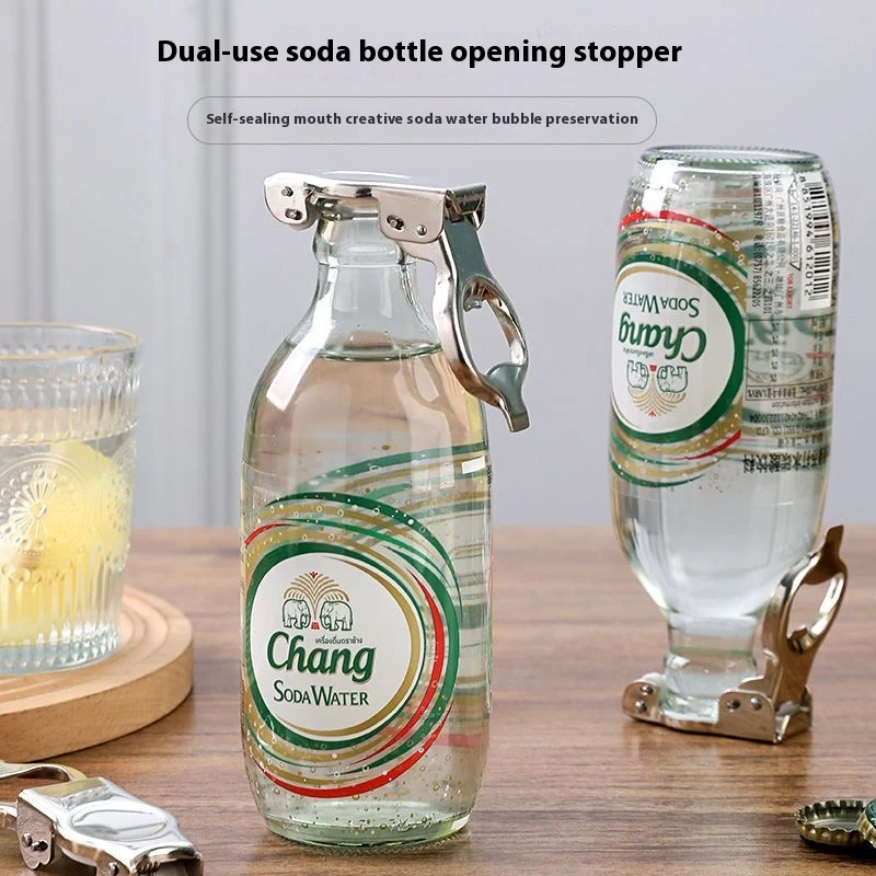 Glass Bottle Soda Opener Preservation Stopper. Keep your soda fresh longer. Easily open and reseal glass bottles with th — photo 1