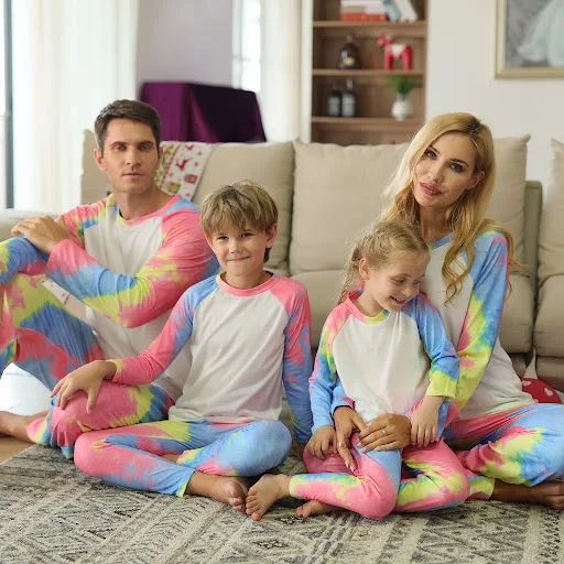 Title 4, Christmas Tie-dye Printed Long-sleeved Pajamas ...