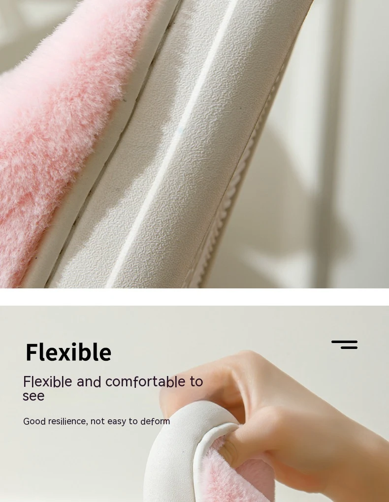 Chinelos de algodão fofos com plataforma, quentes e leves para casa no outono e inverno. Conforto e estilo para uso interno e externo. — foto 2