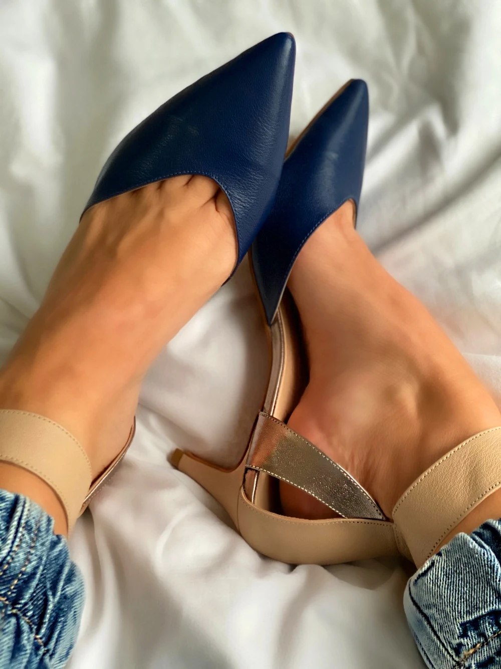 Title 4, Dames Medium Stiletto Sandalen Color Block Grot...