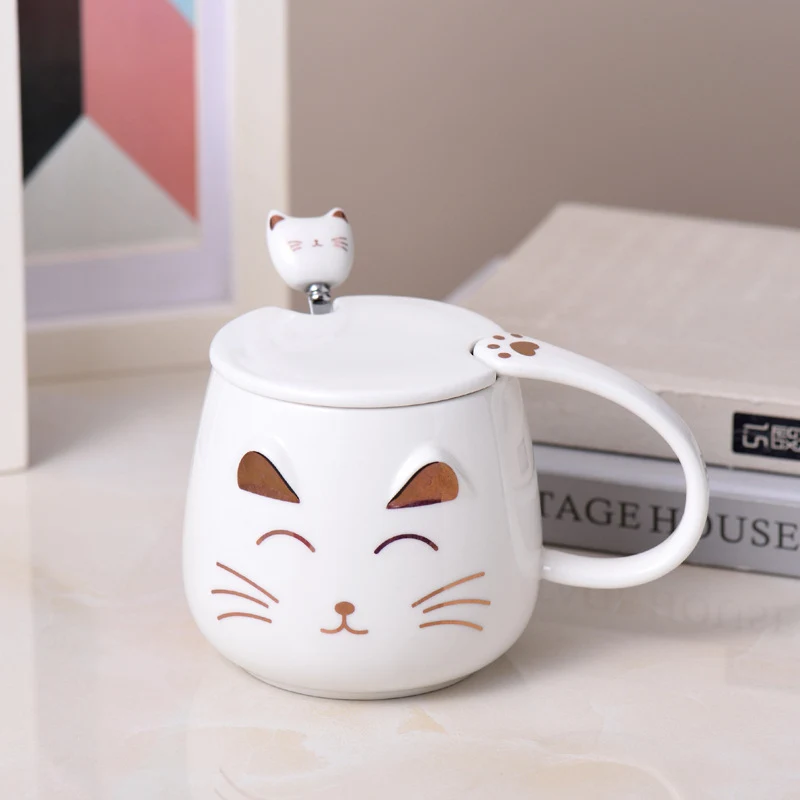 Creative Cartoon Animal Cat Shape Ceramic Breakfast Cup, ideal for cereals, milk and coffee. Enjoy your breakfast in a f — photo 1