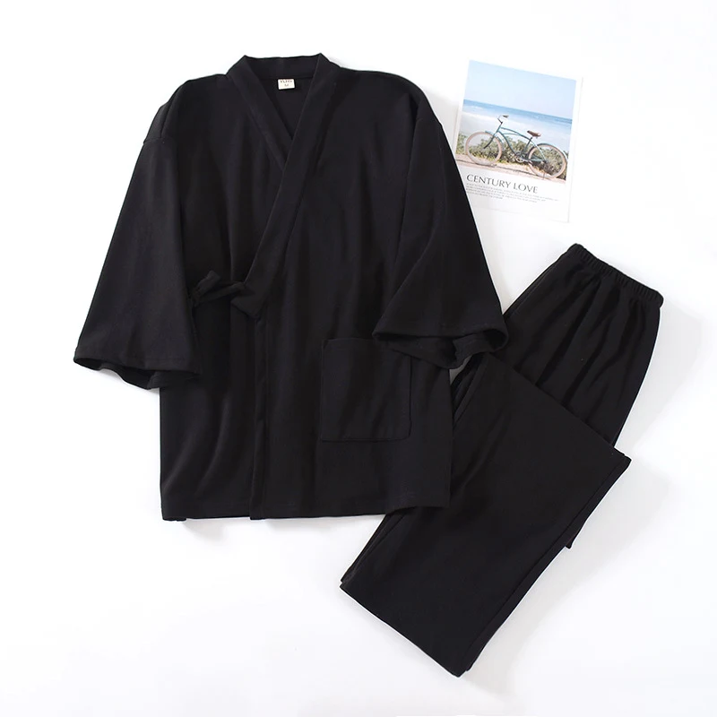 Japanse Muji heren kimono pyjama, verdikt en warm, voor comfortabele nachten en een goede nachtrust in de winter. — foto 1