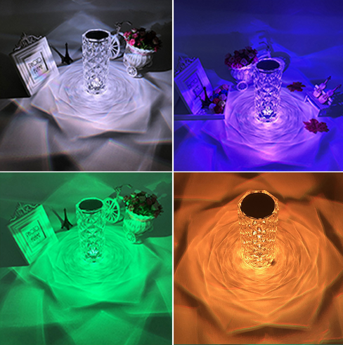 Title 3, Creative Crystal Diamond Table Lamp Rechargeabl...