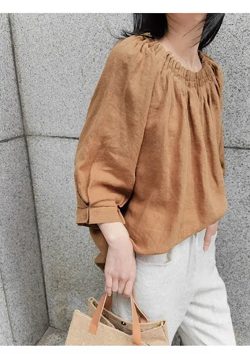 Title 18, Japanese Loose Plus Size Cotton Linen T-shirt w...