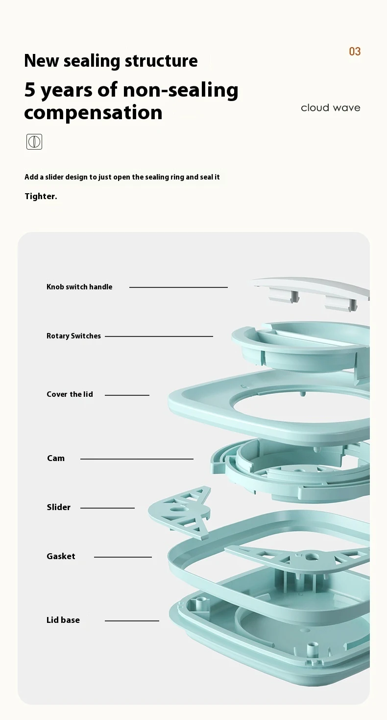 New Kitchen Spiral Storage Tank for Cereals, Vacuum Sealed Crisper, Transparent Storage, Sealed Jar for Food Preservatio — photo 4
