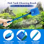 5 in 1 Aquarium Algae Fish Tank Kit Cleaning Tools Set Gravel Rake Grass Clip Clean Sponge Algae Brush Fishing Net Scrap — photo 6