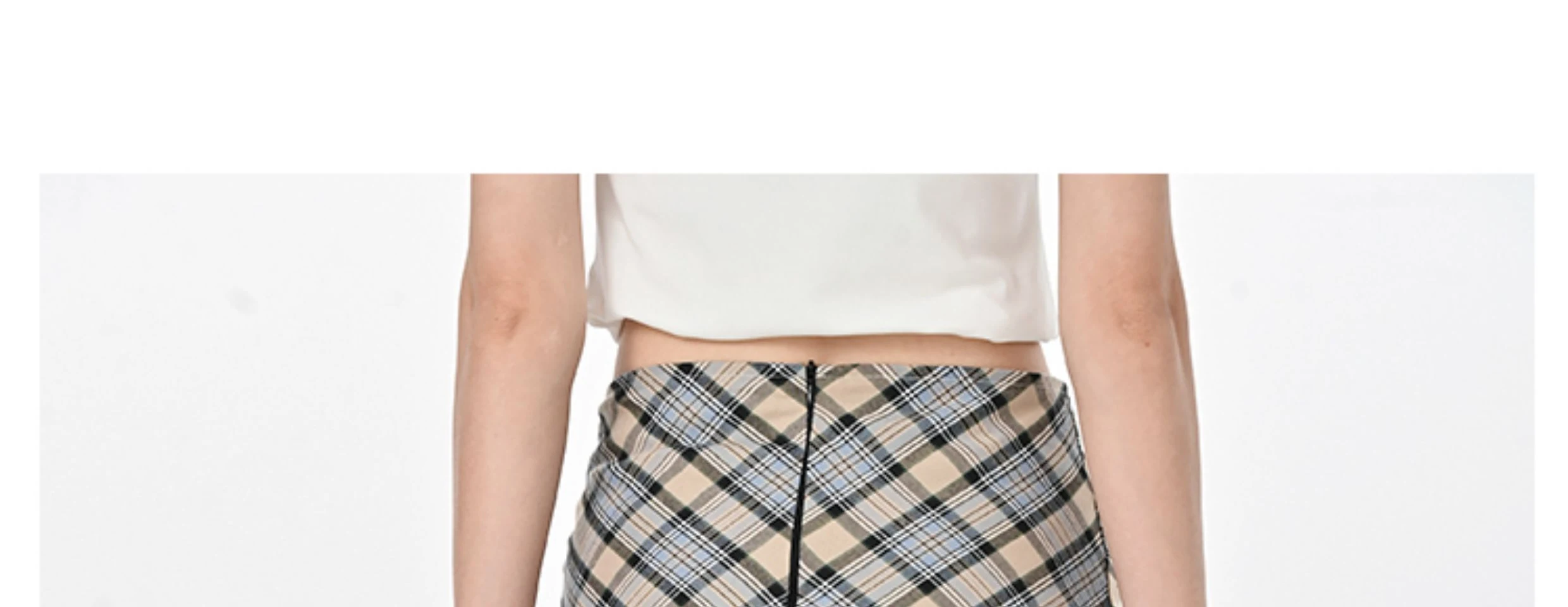 Title 9, Kadın Plaid Etek Yüksek Bel Midi Kalça Etek Zar...