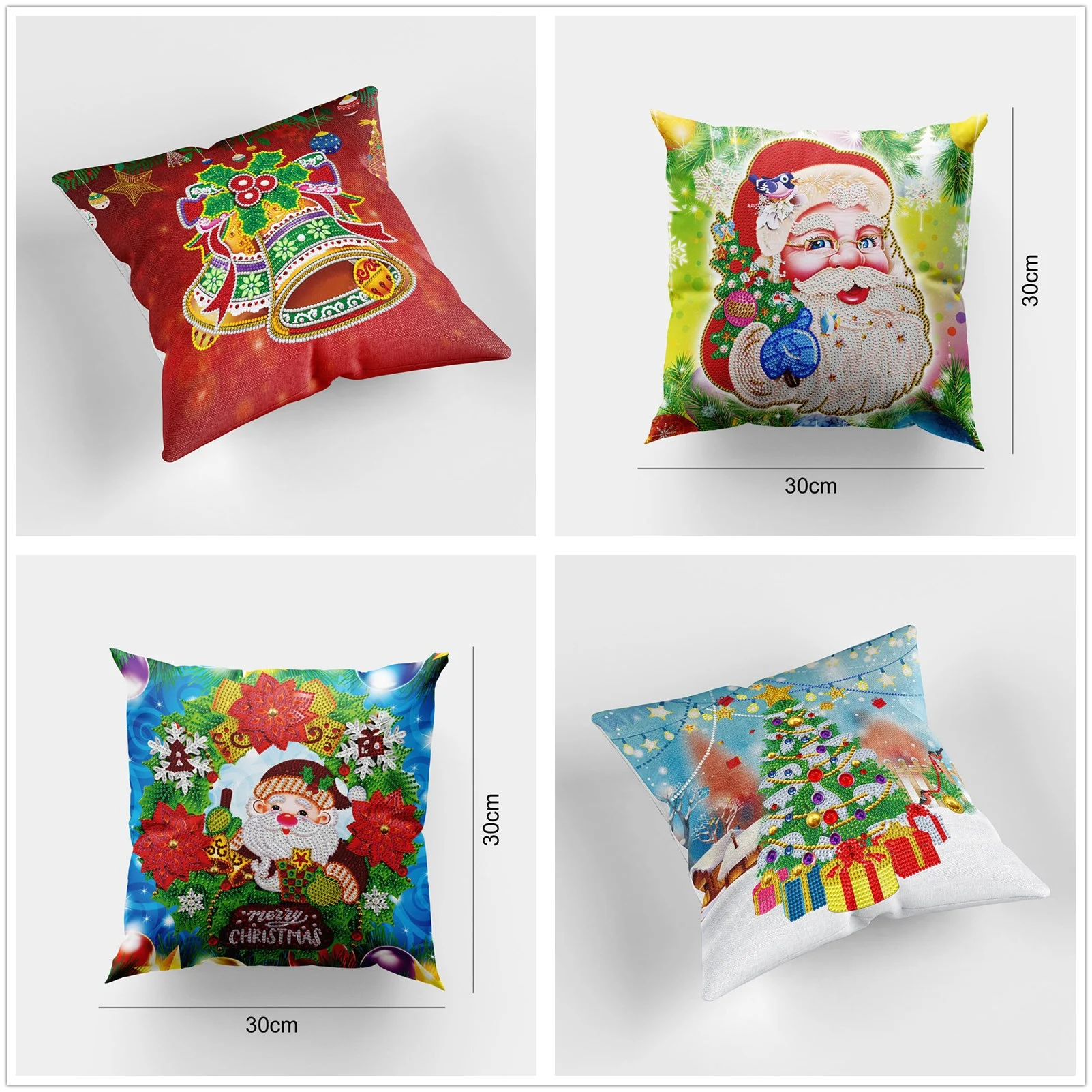 Fronha de pintura de diamantes DIY de Natal Nova, crie sua decoração personalizada. Presente relaxante e artesanal. — foto 7