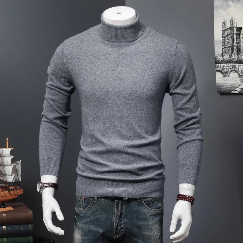 Men's Turtleneck Sweater Pullover Solid Warm Wool Knit. Provides excellent warmth, comfort and style. Perfect for casual — photo 5