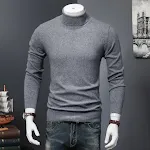 Men's Turtleneck Sweater Pullover Solid Warm Wool Knit. Provides excellent warmth, comfort and style. Perfect for casual — photo 5