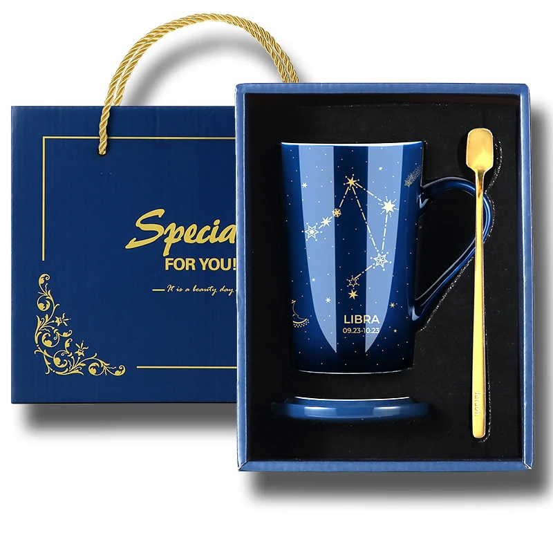 Ceramic Constellation Coffee Mug With Lid Spoon. Enjoy your beverage with style and convenience, ideal for home or the o — photo 21